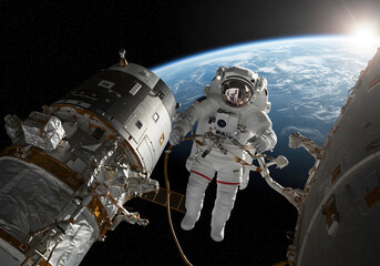 Astronaut in space station