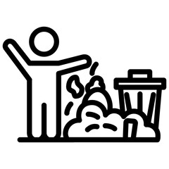 Municipal Waste  line icon