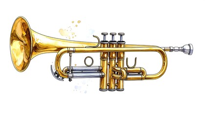 Naklejka premium Golden trumpet illustration