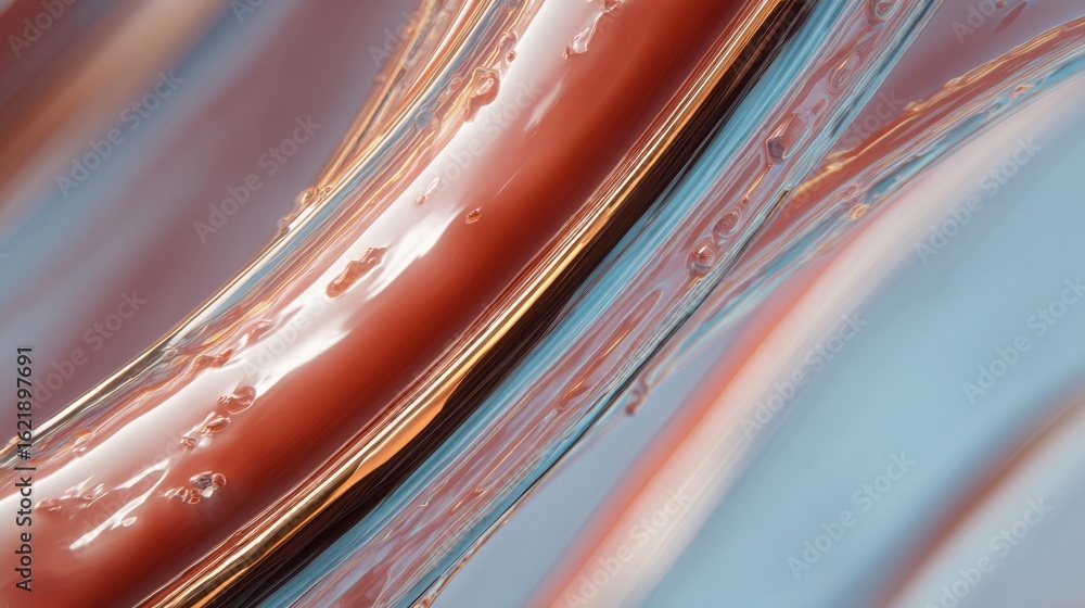 Poster closeup 3d visualization of vessel walls contracting highlighting reduced lumen diameter and smooth 