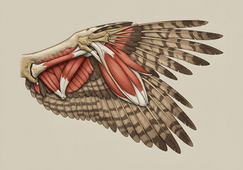 Bird wing anatomy illustration