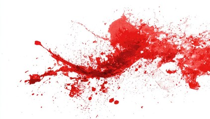Red paint splatters on white background