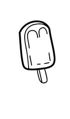 Summer vacation and leisure popsicle hand drawn Icon