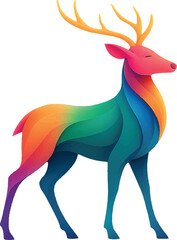 Colorful Gradient Deer Vector – Modern Wildlife Illustration


