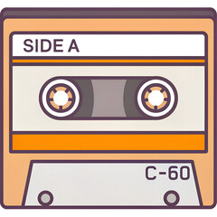 Fototapeta premium Music Cassette Tape Colored Illustration