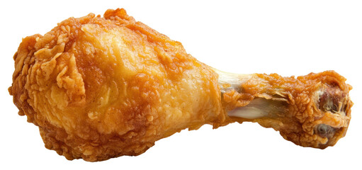 PNG One piece of a savory chrispy drumstick fried chicken food delicious poultry.