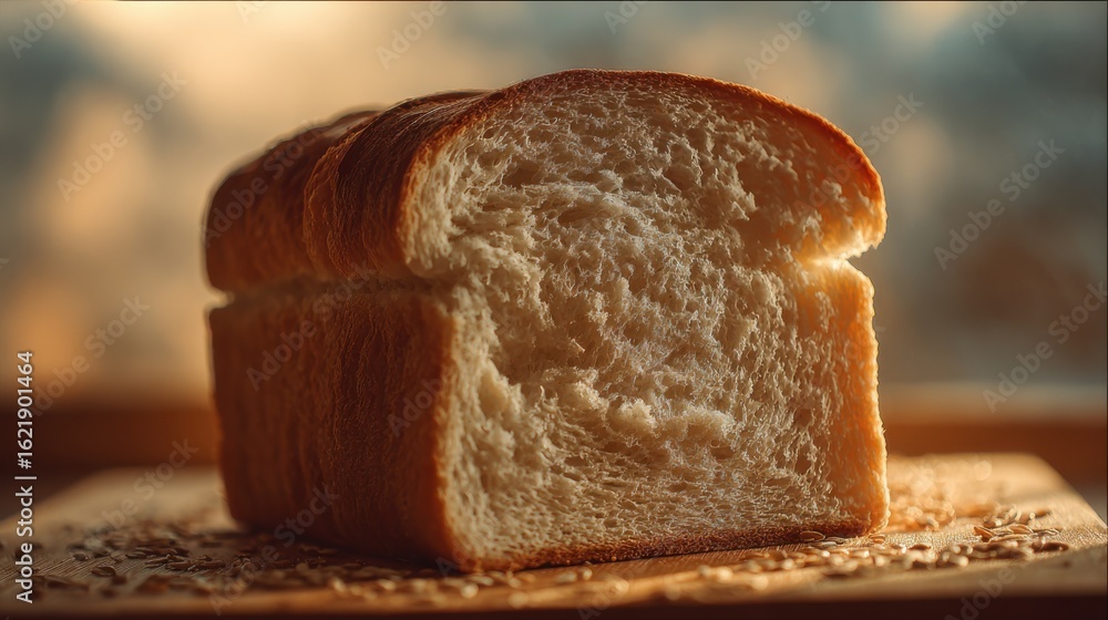 Aufkleber closemedium frame showing bread slice under a somber cloudy shadow highlighting studies linking refi