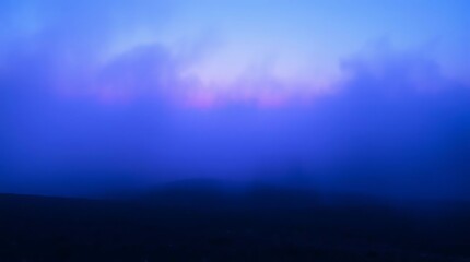 Fog in the mountains at dawn. Landscape with fog.