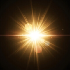 Obraz premium Abstract orange and blue sun rays bursting through the sky with a bright glow