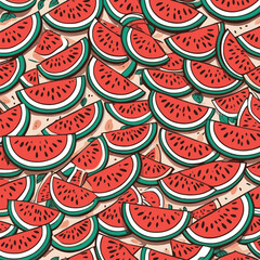 watermelon fruit pattern vector illustration