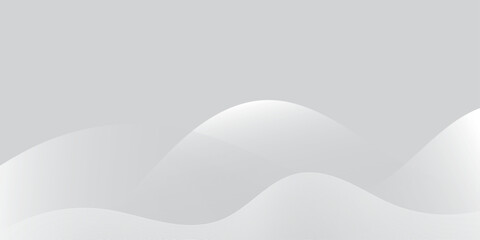 elegant abstract design featuring smooth, flowing white and light gray waves. Luxurious satin wave background with a smooth elegant drape Horizontal gray background for business banner, or backdrop.	