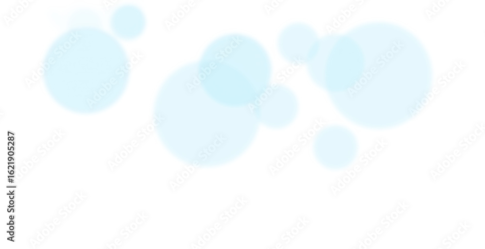 Poster abstract teal blue bokeh circles over a dark background representing a magical or dreamy atmosphere 