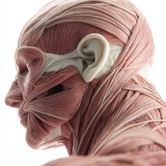 Detailed Human Head and Neck Muscle Anatomy Model
