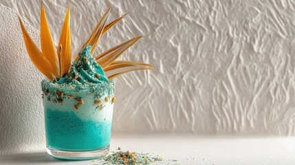 Spirulina Smoothie with Minimalist Background