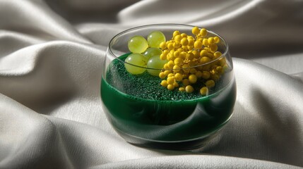 Spirulina Smoothie with Minimalist Background