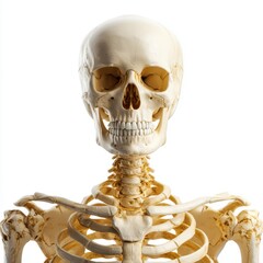 Detailed Human Skeleton Model on White Background