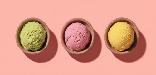 Flavored Ice Cream Scoops with Natural Colors