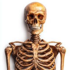 Detailed Human Skeleton Model on White Background