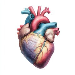 Pixelated Human Heart Anatomy Illustration