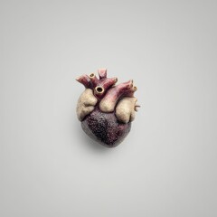 Pixelated Anatomical Heart Model on Neutral Background