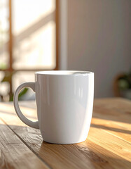 Fototapeta premium cup of coffee on wooden table