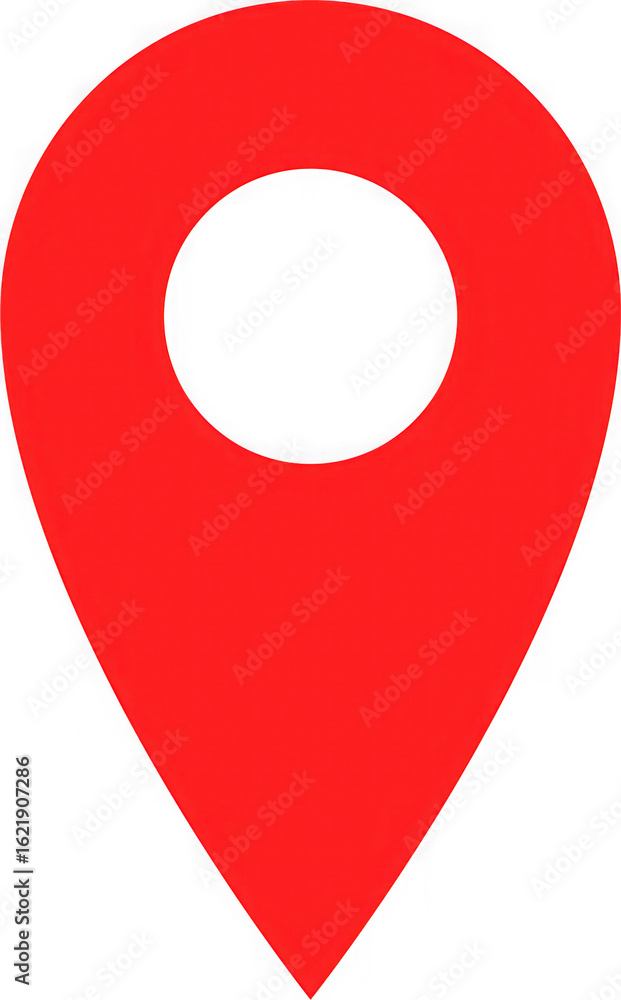 Fototapete a bright red map pin icon with a dark circular center representing a location marker isolated on tra