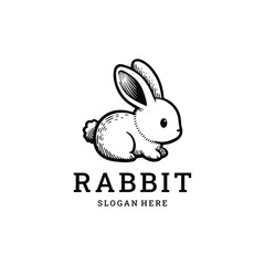 Minimal rabbit logo with clean design and simple shape.