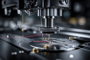 Precision Machinery Engraving Process on Metal Surface in Workshop