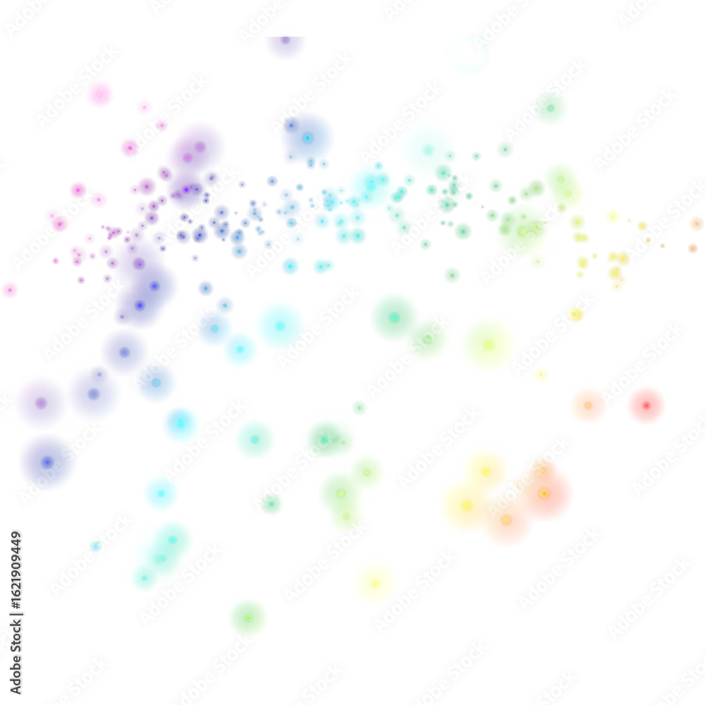 Poster abstract glowing bokeh lights and sparkles creating a vibrant festive atmosphere on a transparent ba