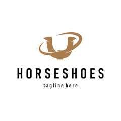 Horseshoe logo concept, illustration of a vintage retro symbol, a simple, modern Texas horseshoe concept and as a symbol of a product brand or template illustration.