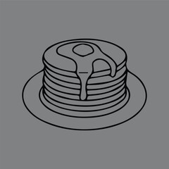 Minimalist line icon of a sauce squeeze bottle for condiments. Vector illustration of a plastic dispenser for ketchup or mustard on a grey background.