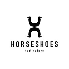Horseshoe logo concept, illustration of a vintage retro symbol, a simple, modern Texas horseshoe concept and as a symbol of a product brand or template illustration.