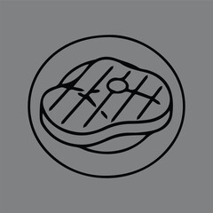 Simple black and white icon of a butter stick on a dish. Minimalist outline illustration for cooking, baking, and breakfast concepts.