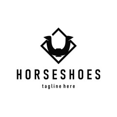 Horseshoe logo concept, illustration of a vintage retro symbol, a simple, modern Texas horseshoe concept and as a symbol of a product brand or template illustration.
