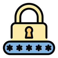 Password icon flat line style illustration representing account security and authentication suitable for login interfaces cybersecurity tools and user privacy projects