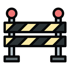 Barrier icon flat line style illustration representing obstruction and restricted access suitable for security systems warning signs and construction zone projects