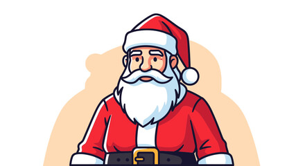 Illustration Vector SVG of Santa Claus Character in Modern Flat Style with Red Hat and Beard for Holiday Campaigns
