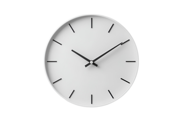 Set of wall clocks with black frame and hands. Flat style vector illustration. Simple classic wall clock with Arab numbers, with Roman numeral and without numbers isolated on white background