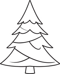 Christmas Tree Silhouette in Black | Festive Pine Decoration Illustration Vector