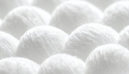 ふわふわなドーム型の綿の繊維クローズアップ　generative ai