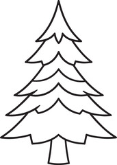 Christmas Tree Silhouette in Black | Festive Pine Decoration Illustration Vector
