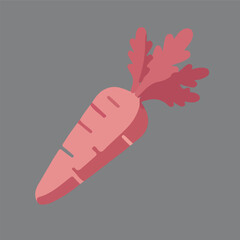 Creative pink carrot vegetable illustration. A modern and minimalist food icon symbol for healthy eating and organic concepts.