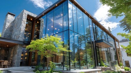Transparent windows designed for natural lighting maximization in residential and commercial buildings featuring energy-efficient glazing, smart tinting, and modern architectural styles.