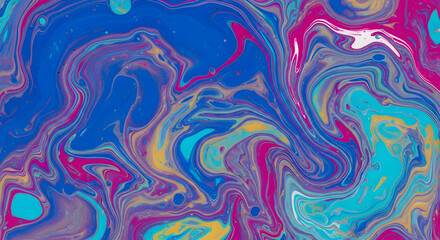 Fluid Acrylic Paint Abstract Background Blue Pink Gold Swirls Modern Artsy Design Digital Paper Backdrop
