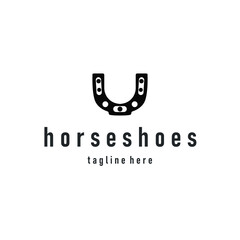 Horseshoe logo concept, illustration of a vintage retro symbol, a simple, modern Texas horseshoe concept and as a symbol of a product brand or template illustration.