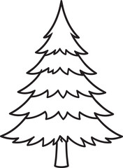 Christmas Tree Silhouette in Black | Festive Pine Decoration Illustration Vector