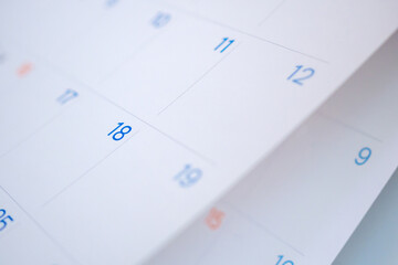 Abstract blur calendar page flipping sheet close up background business schedule planning...