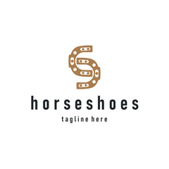 Horseshoe logo concept, illustration of a vintage retro symbol, a simple, modern Texas horseshoe concept and as a symbol of a product brand or template illustration.