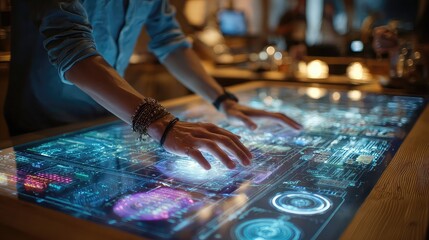 Transparent technology designed for interactive displays enhancing user experience, multi-touch functionality, responsive visuals, modern interface design, and commercial applications.