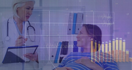 Recording patient notes clinician in white coat holding clipboard and pen in exam room, stethoscope